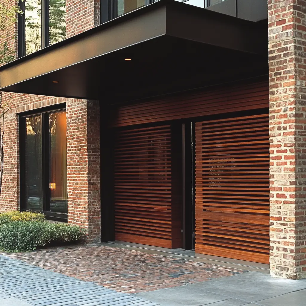 Contemporary Horizontal Slat Door