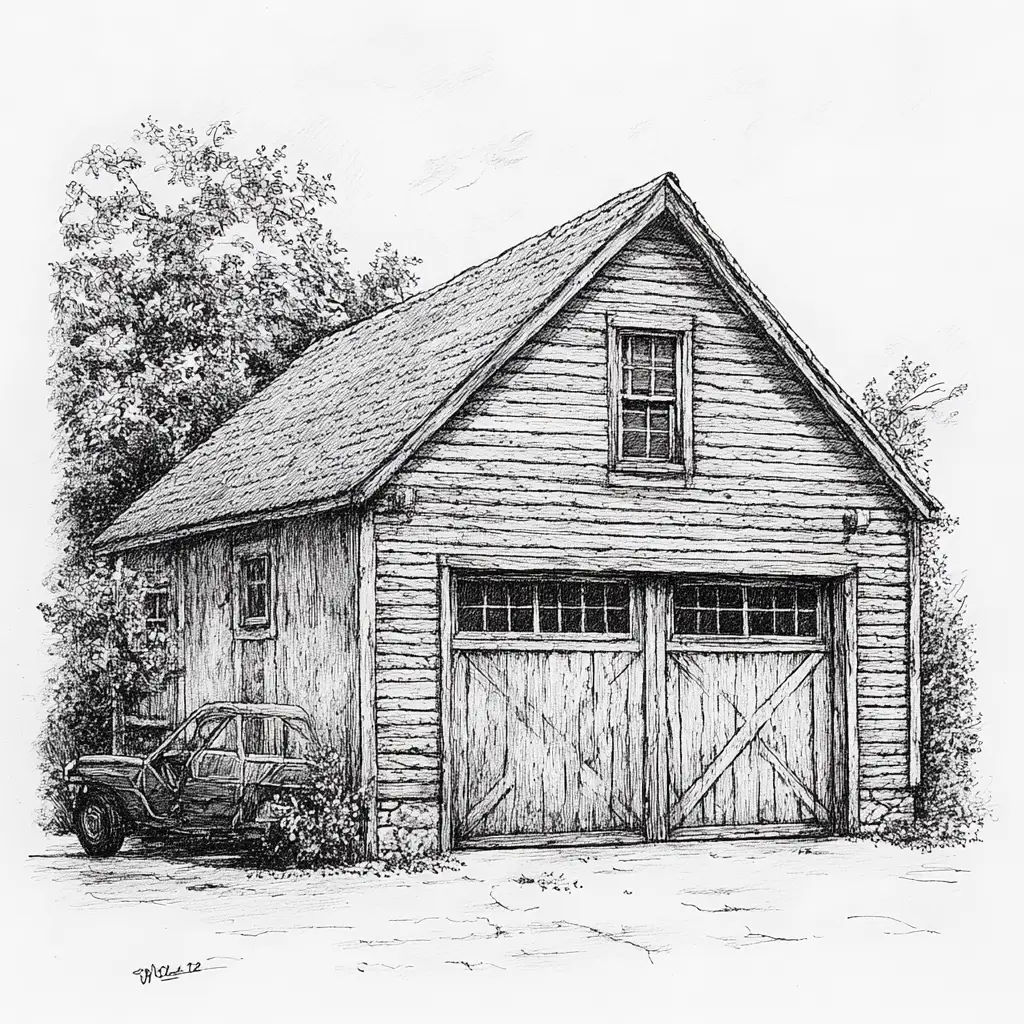 Garage with Loft Drawing