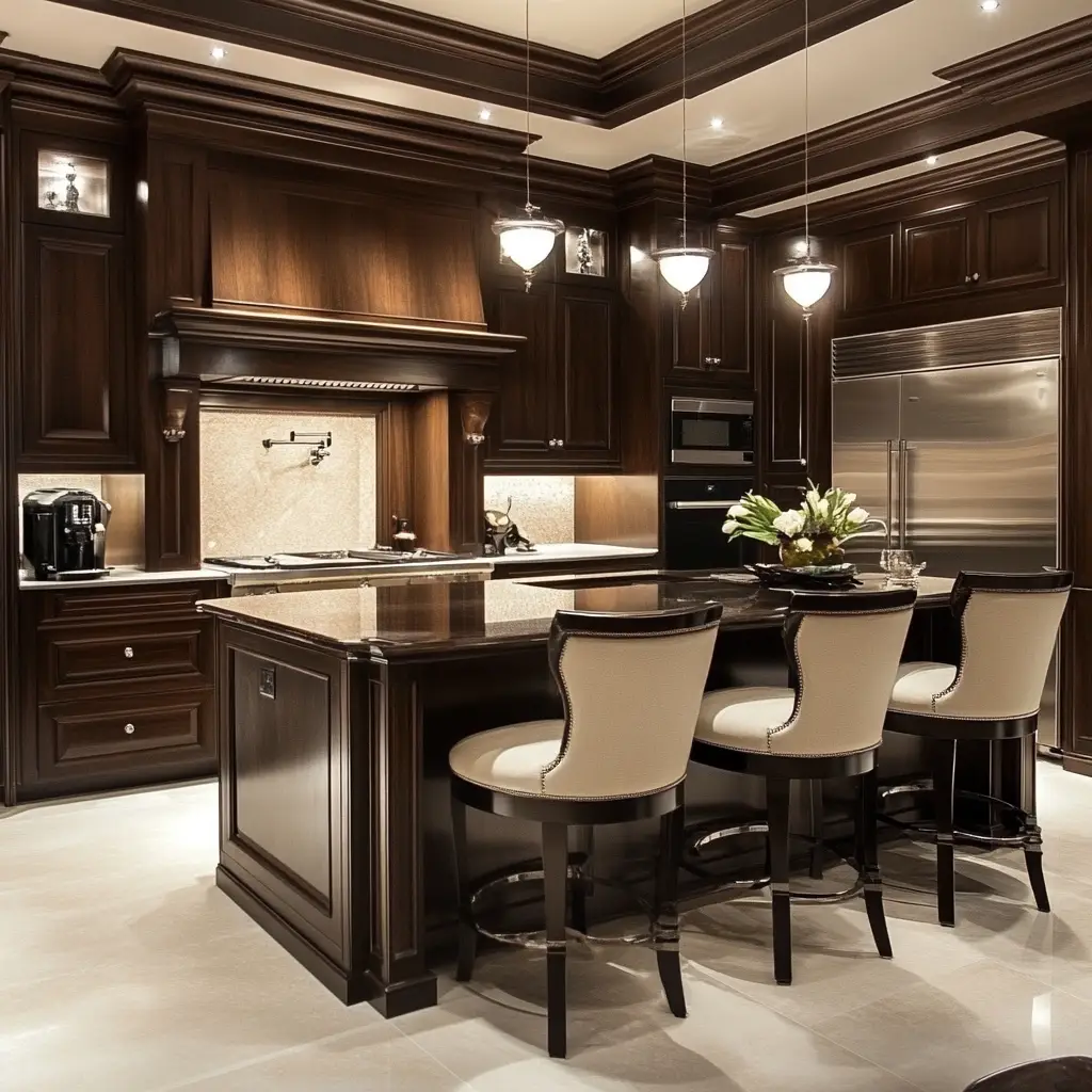 Luxury Dark Wood Kitchen