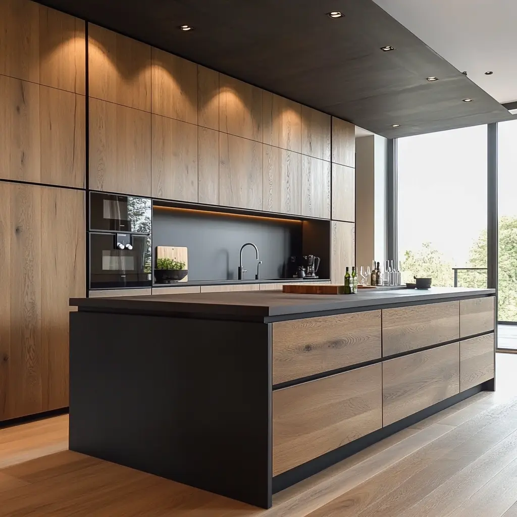 Modern Wood Panel Kitchen