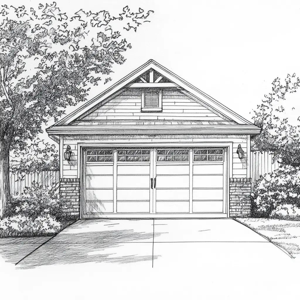  One-Car Garage Layout Drawing