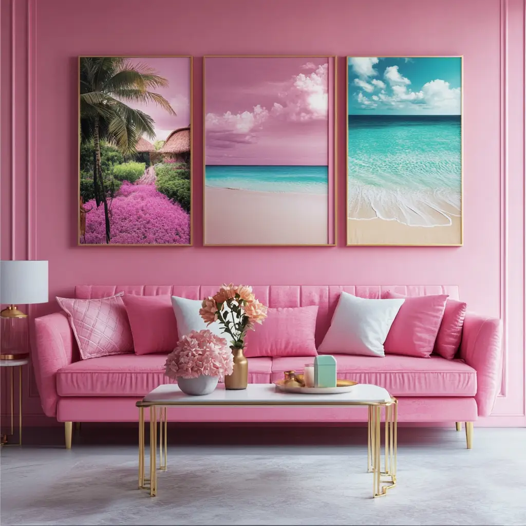 Pink Gallery Wall