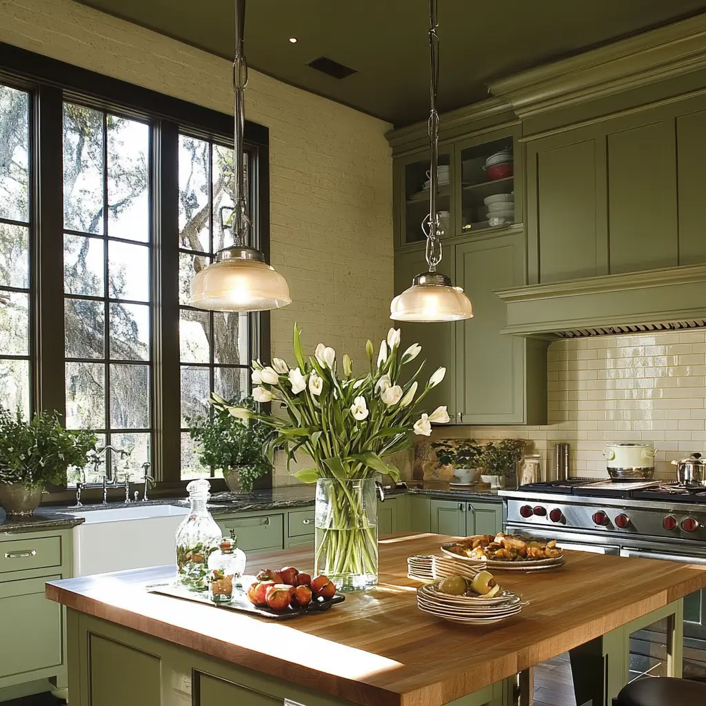 Sage Green Cabinets for a Soft, Relaxing Look