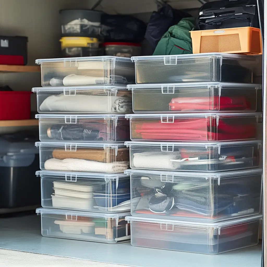 Stack Clear Storage Bins