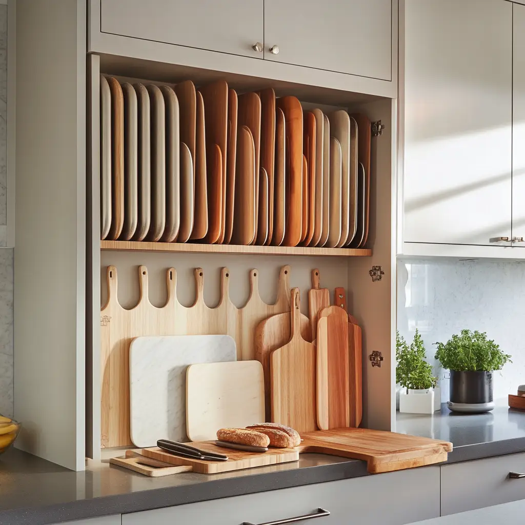Store Baking Sheets and Cutting Boards Vertically