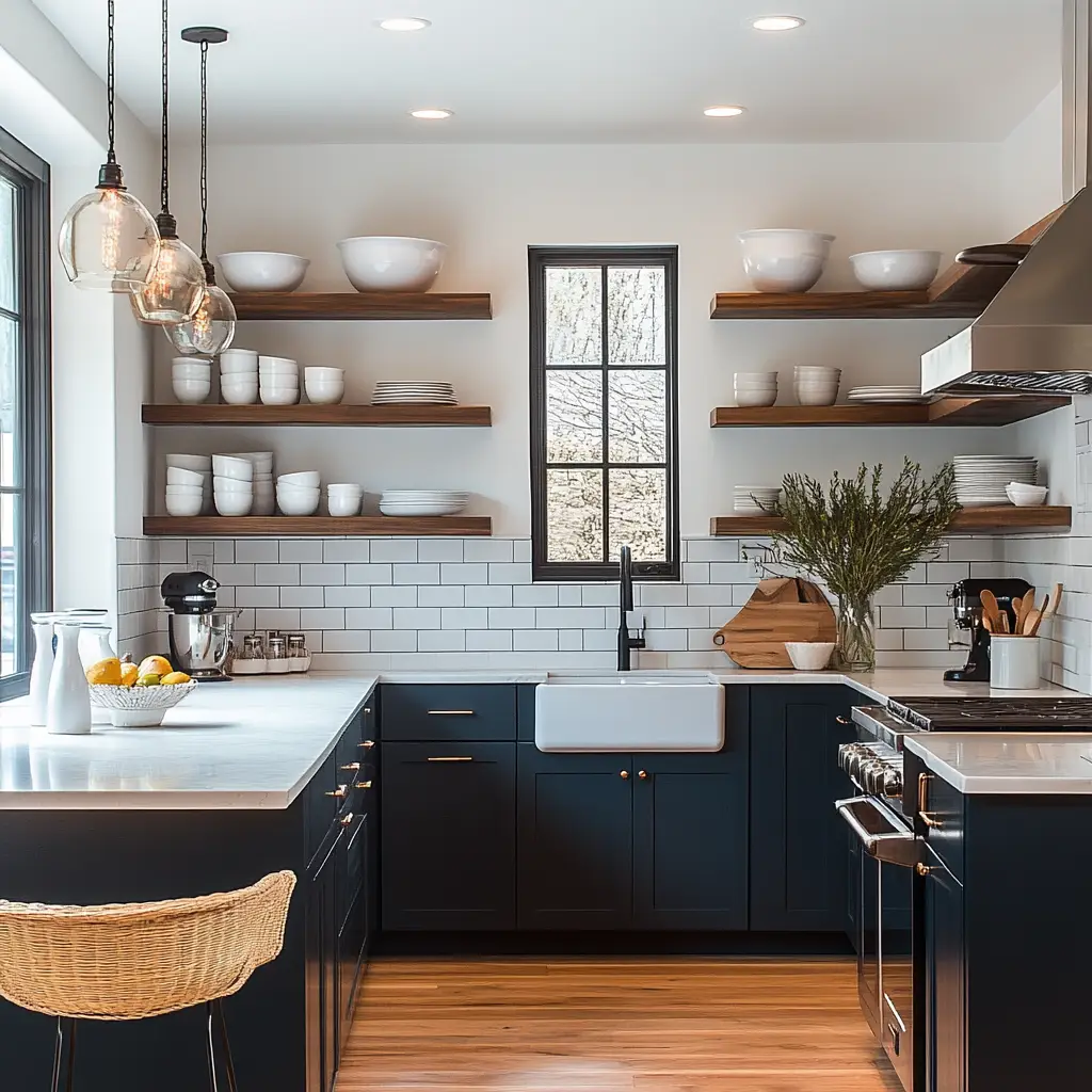 Use Open Shelving Instead of Upper Cabinets
