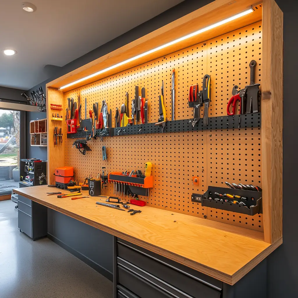 Wall-Mounted Pegboard System