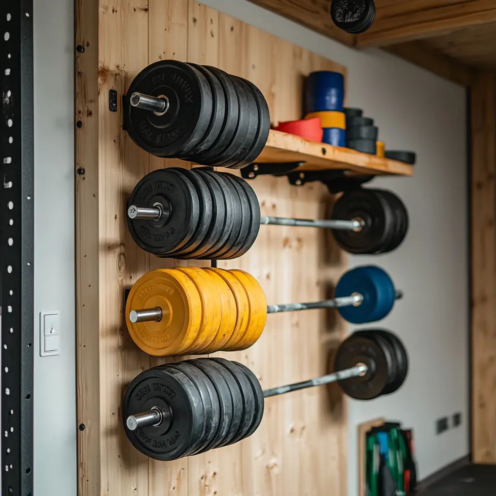 Wall-Mounted Rack for Weights