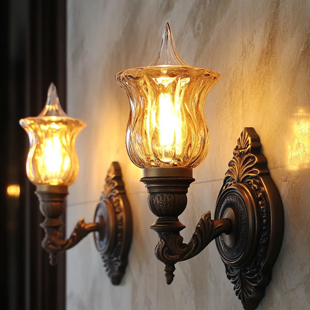 Wall Sconces with Warm Bulbs