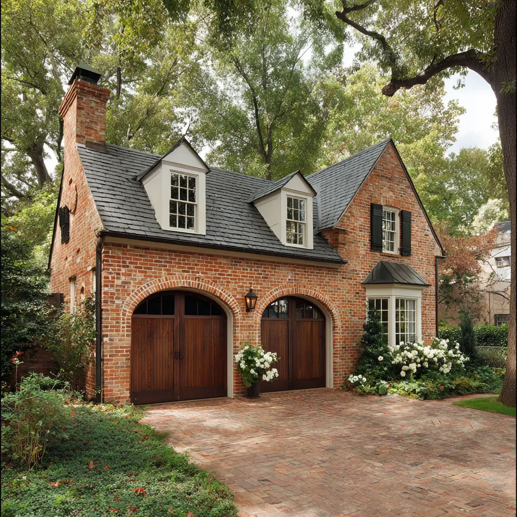 Brick Garage with Matching Home Exterior