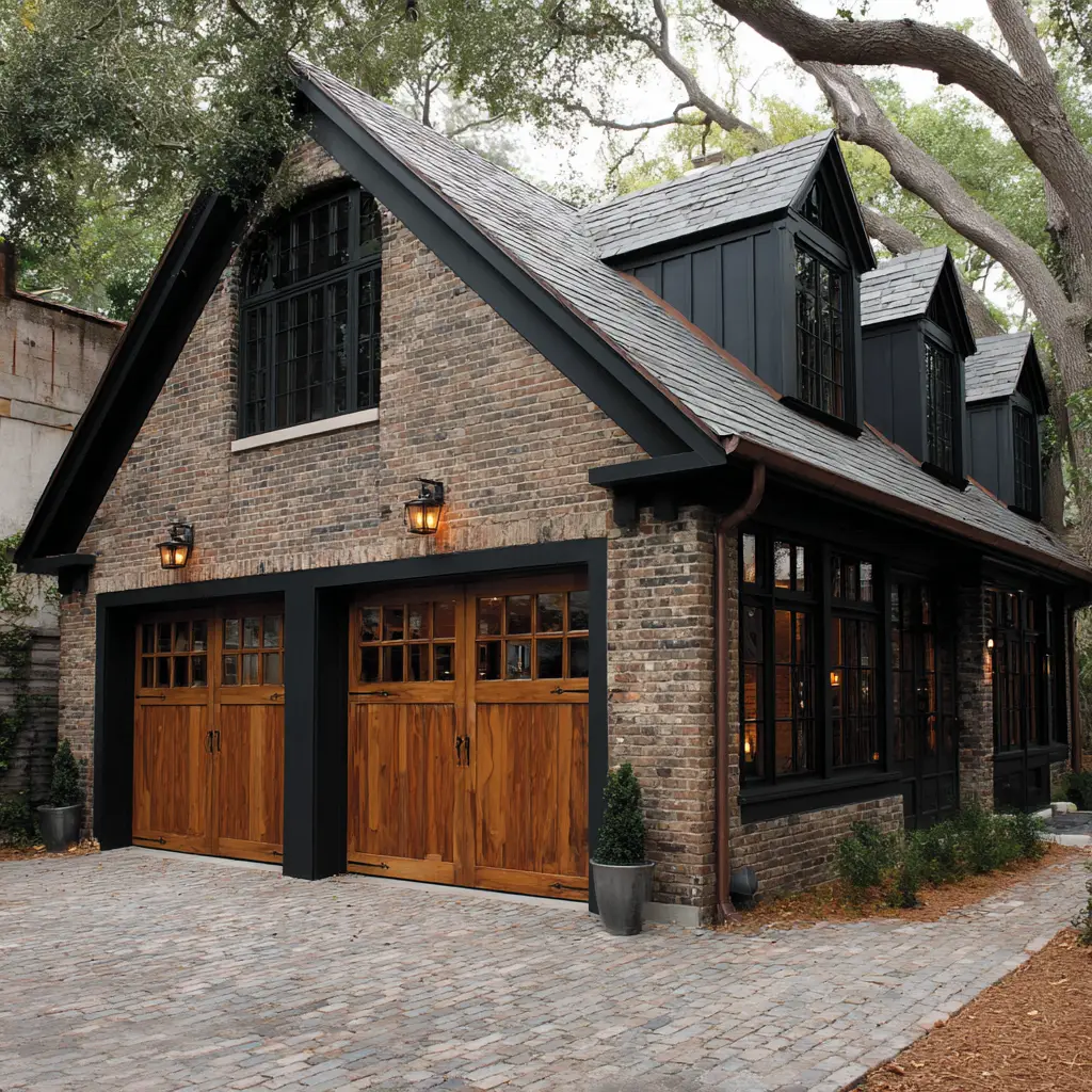 Brick and Wood Combination