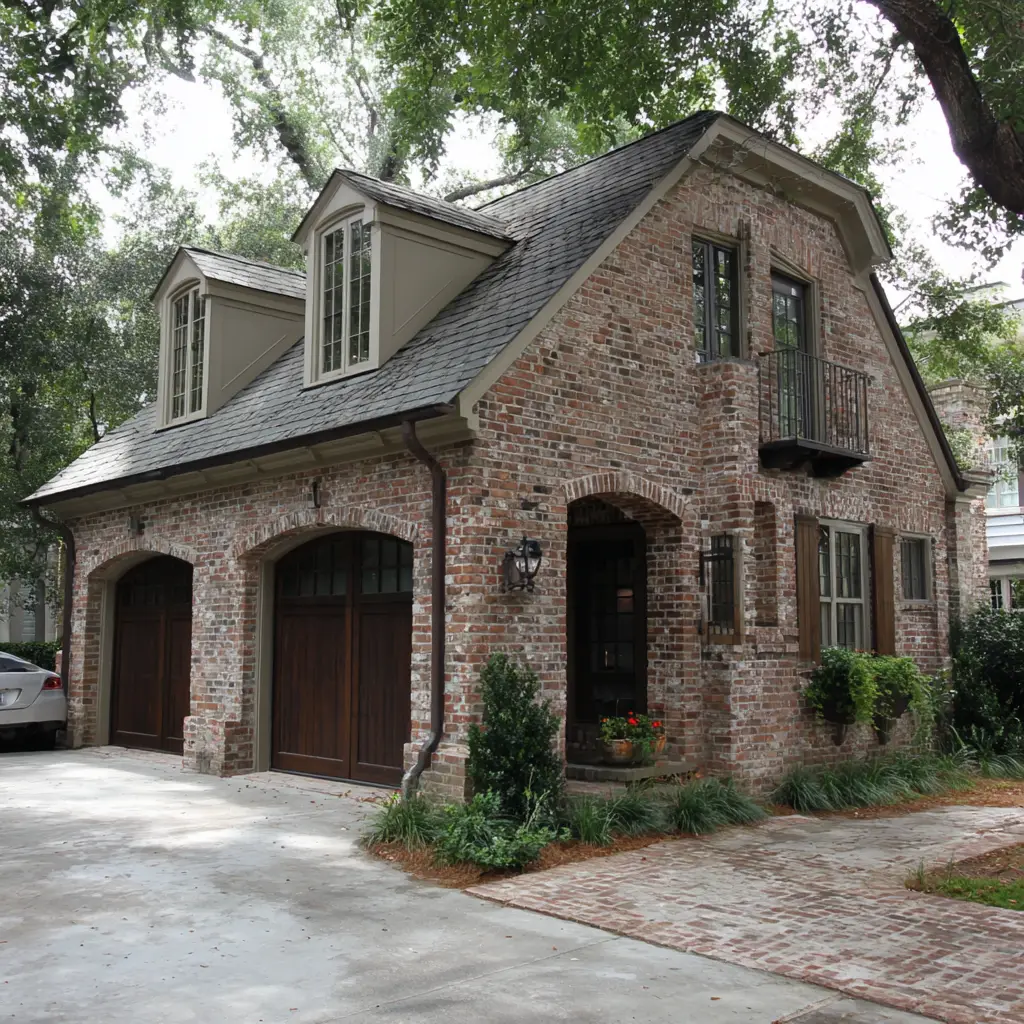 Detached Brick Garage with a Breezeway