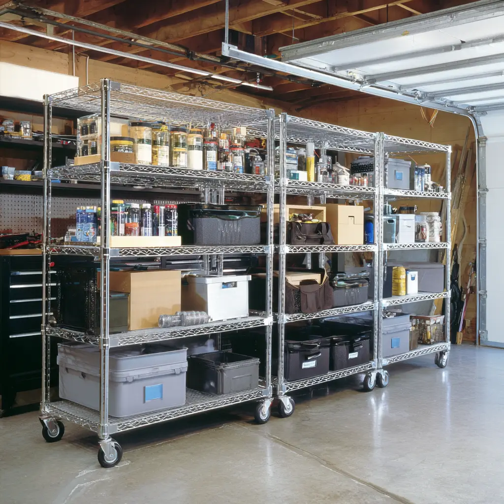 Metal Shelves with Wheels (Mobile Units)