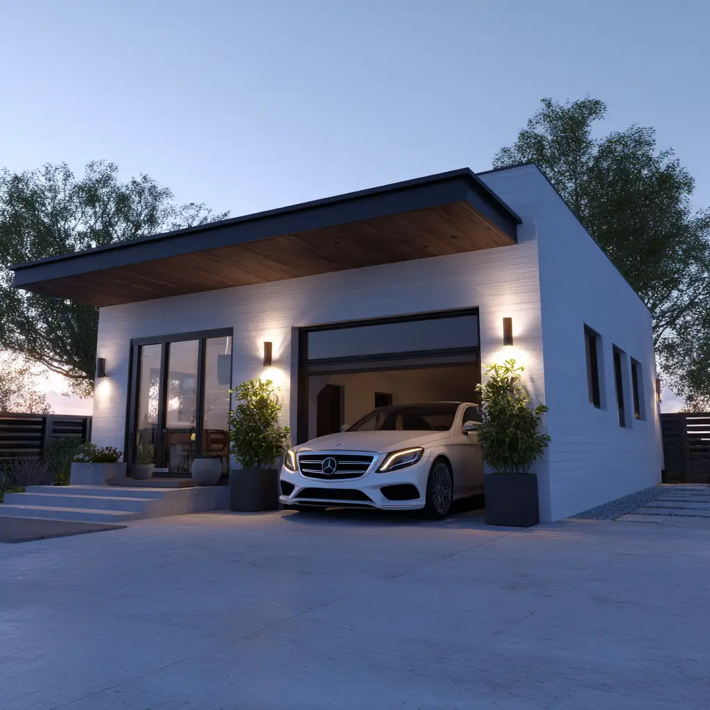 Minimalist Single-Car Garage