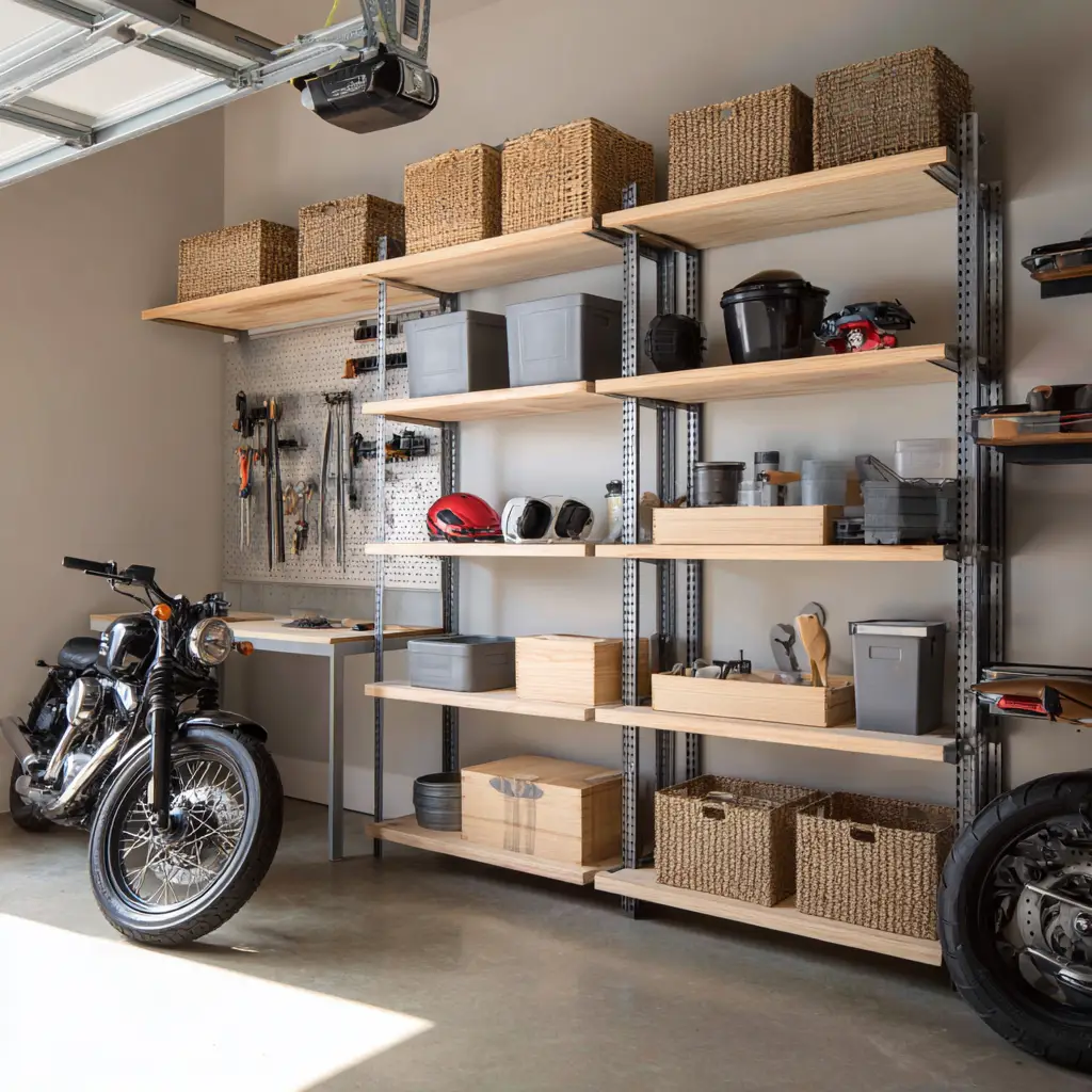 Adjustable Wall-Mounted Metal Shelves