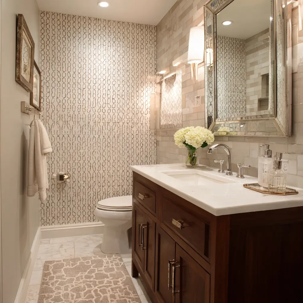 Accent Wall With Tile or Wallpaper