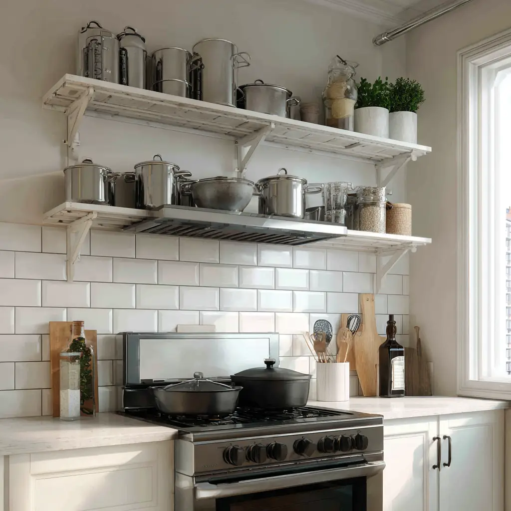 Add a Small Shelf Above the Stove