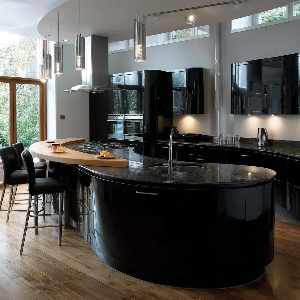 Curved Island in Contemporary Kitchens