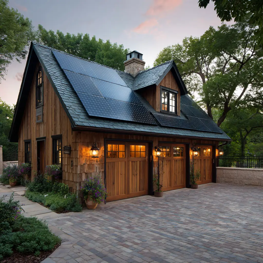Detached Garage with Solar Panels