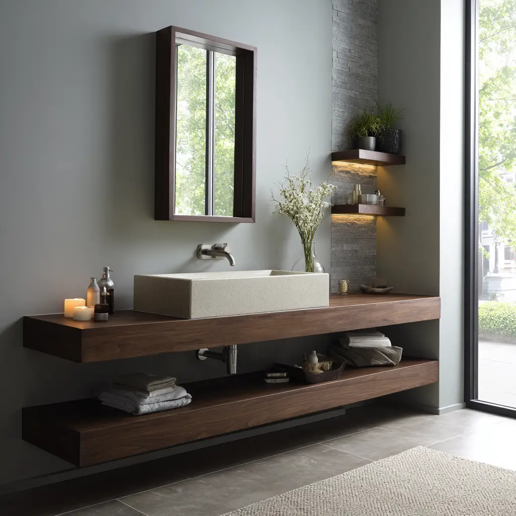 Floating Vanity for a Sleek Look