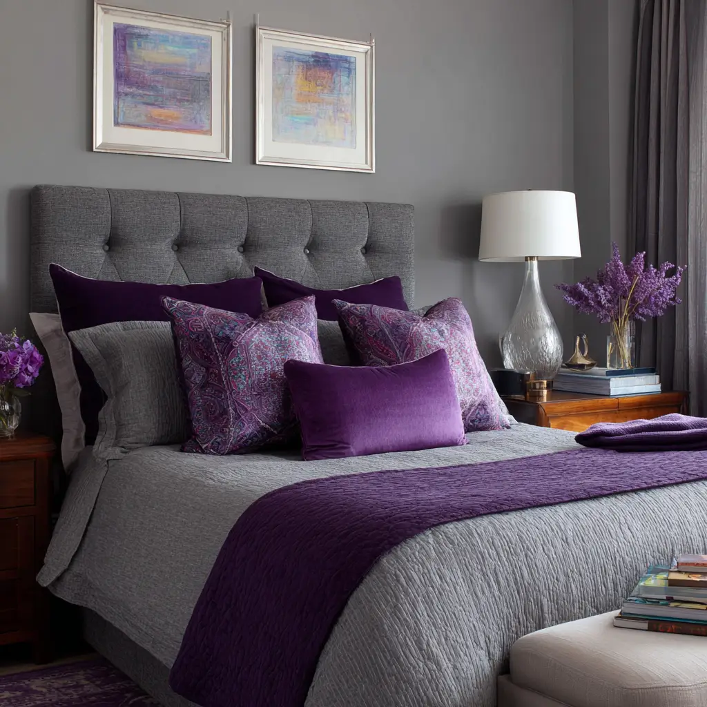 Grey Base with Pops of Purple