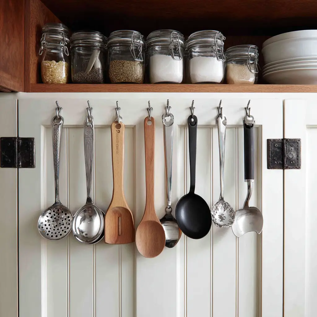 Hang Measuring Spoons Inside Cabinet Doors