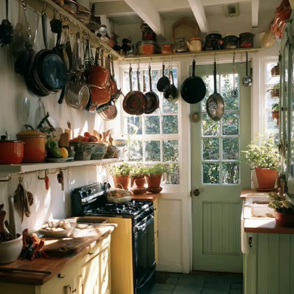  Hang a Pot Rack From the Ceiling