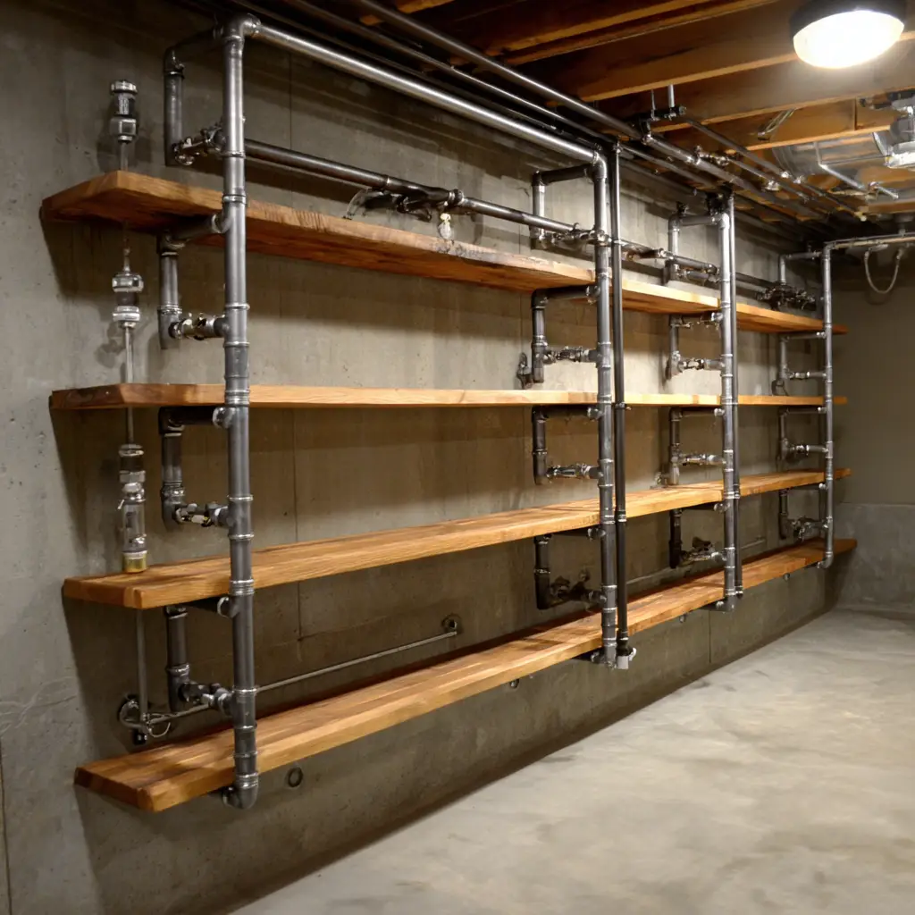 Industrial Pipe Shelving