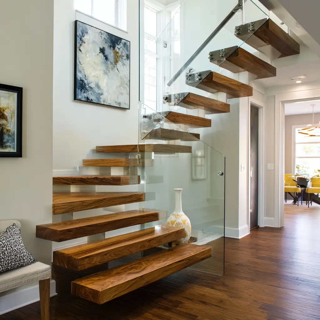 . Install Floating Stair Treads for a Modern Edge