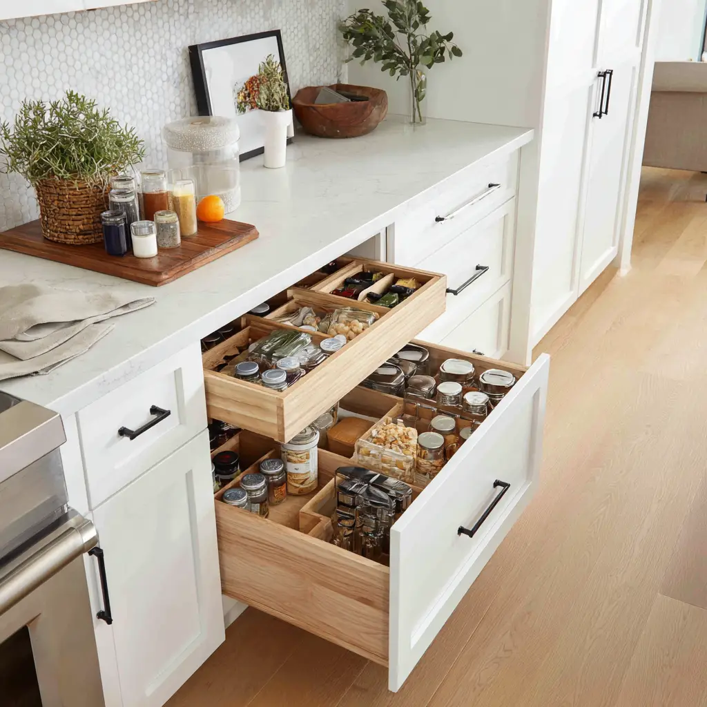 Install Pull-Out Drawers in Lower Cabinets