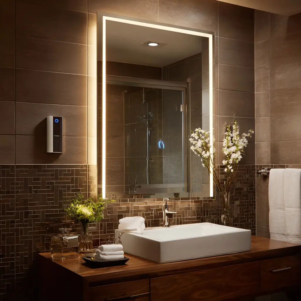 Lighted Mirror with Touch Controls