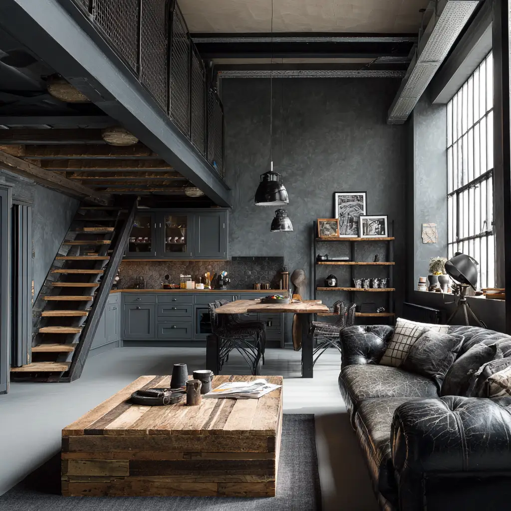Mix Metal and Wood for an Industrial Look