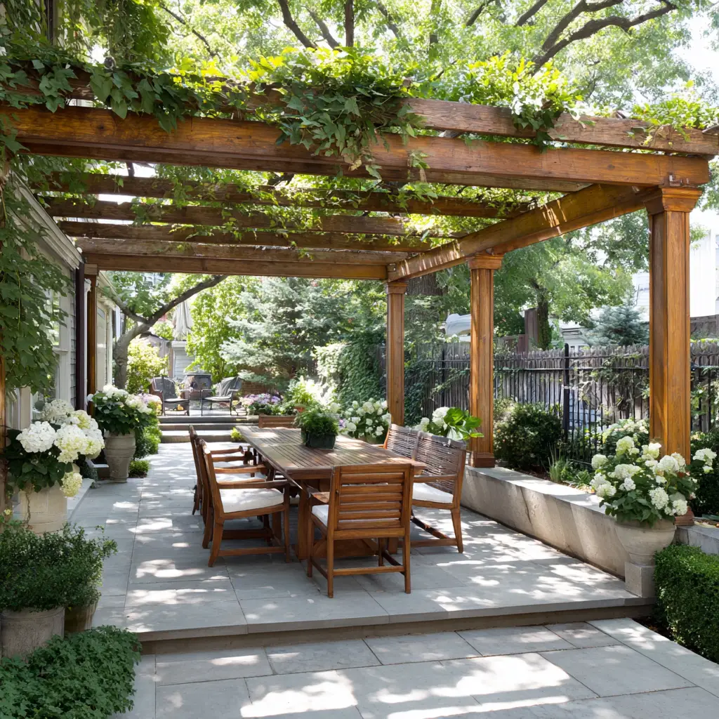 Pergola-Covered Patio