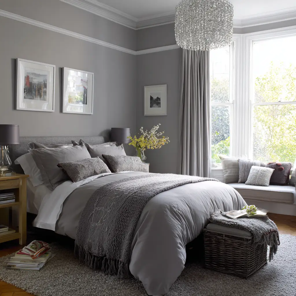 Soft Grey Walls for a Calming Atmosphere