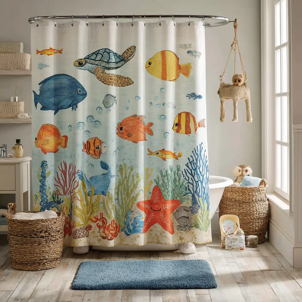 Use a Fun Shower Curtain