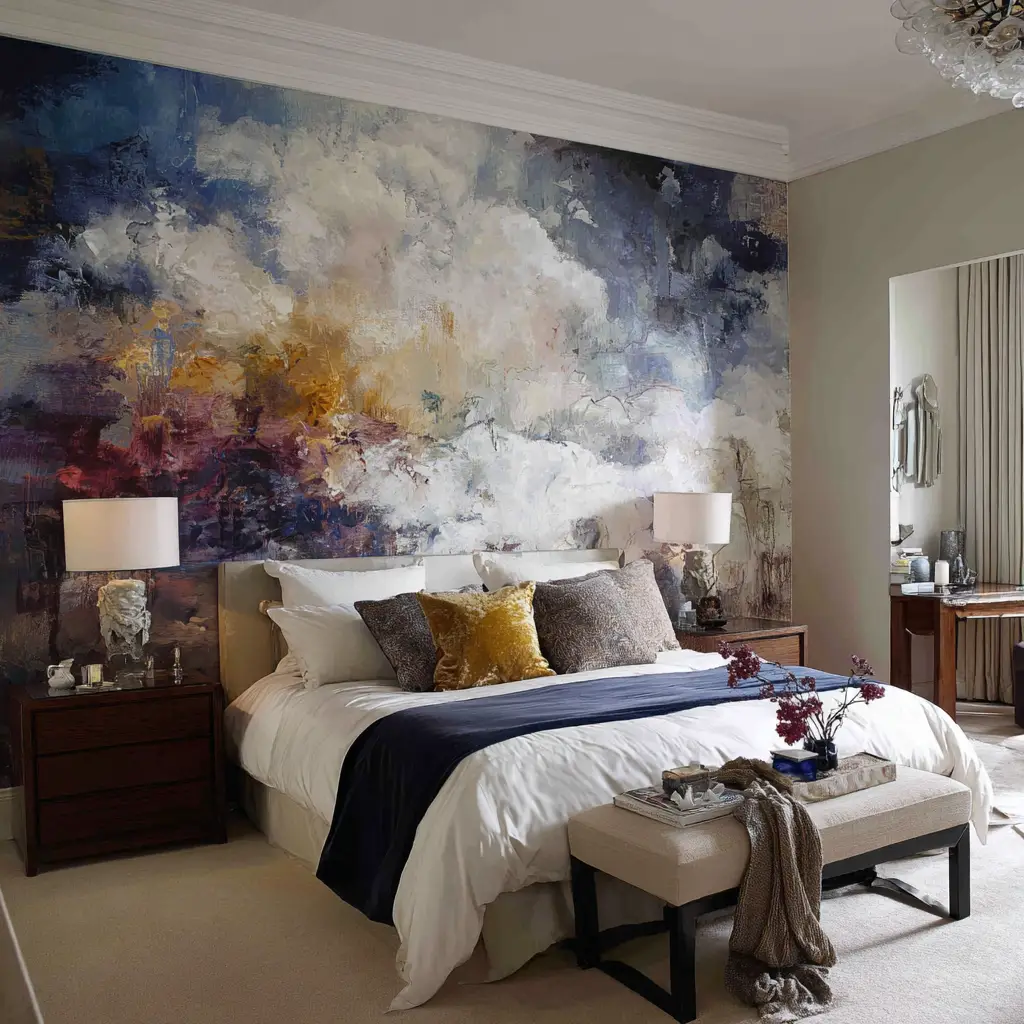Use a Wall Mural or Large Art Piece