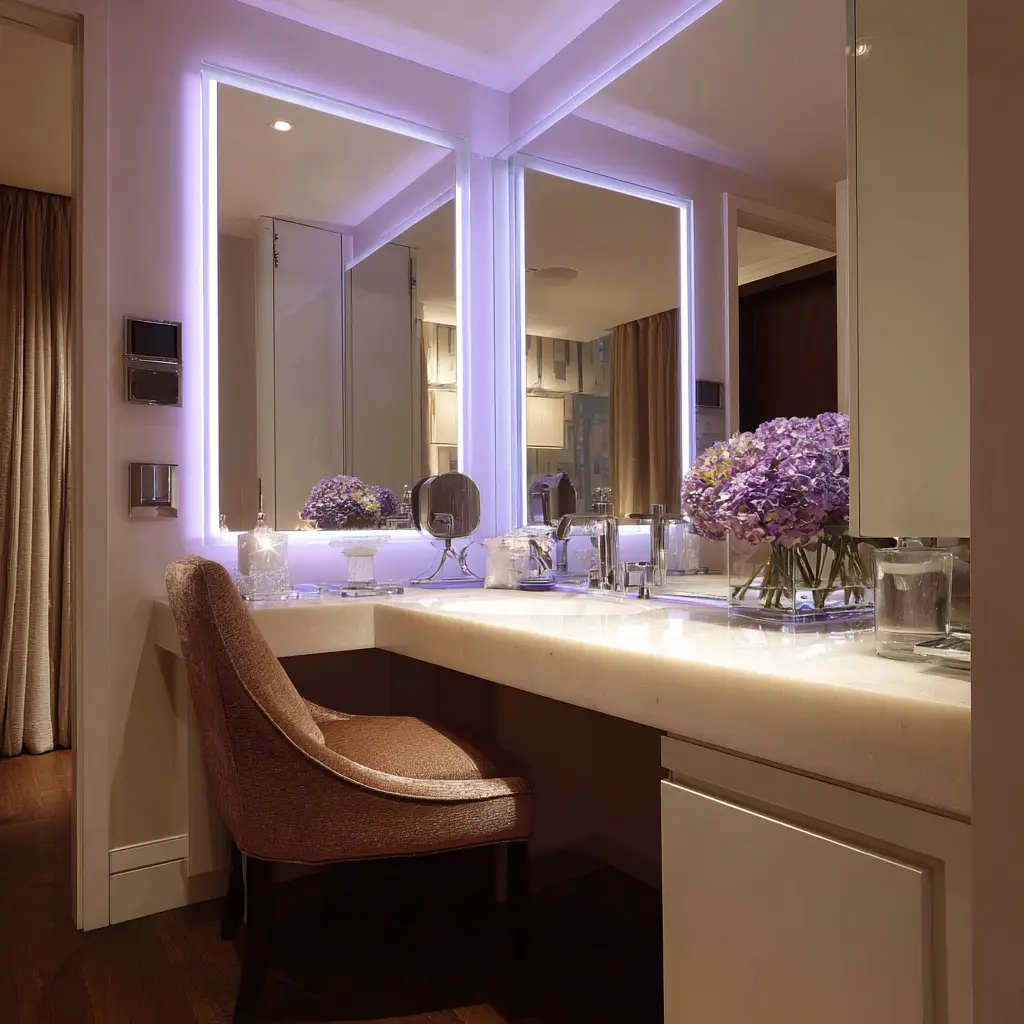 Vanity with Built-In Lighting