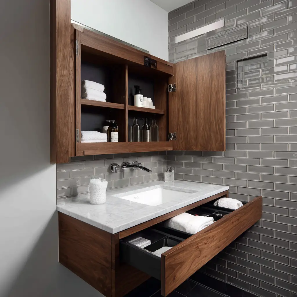  Vanity with Hidden Compartments